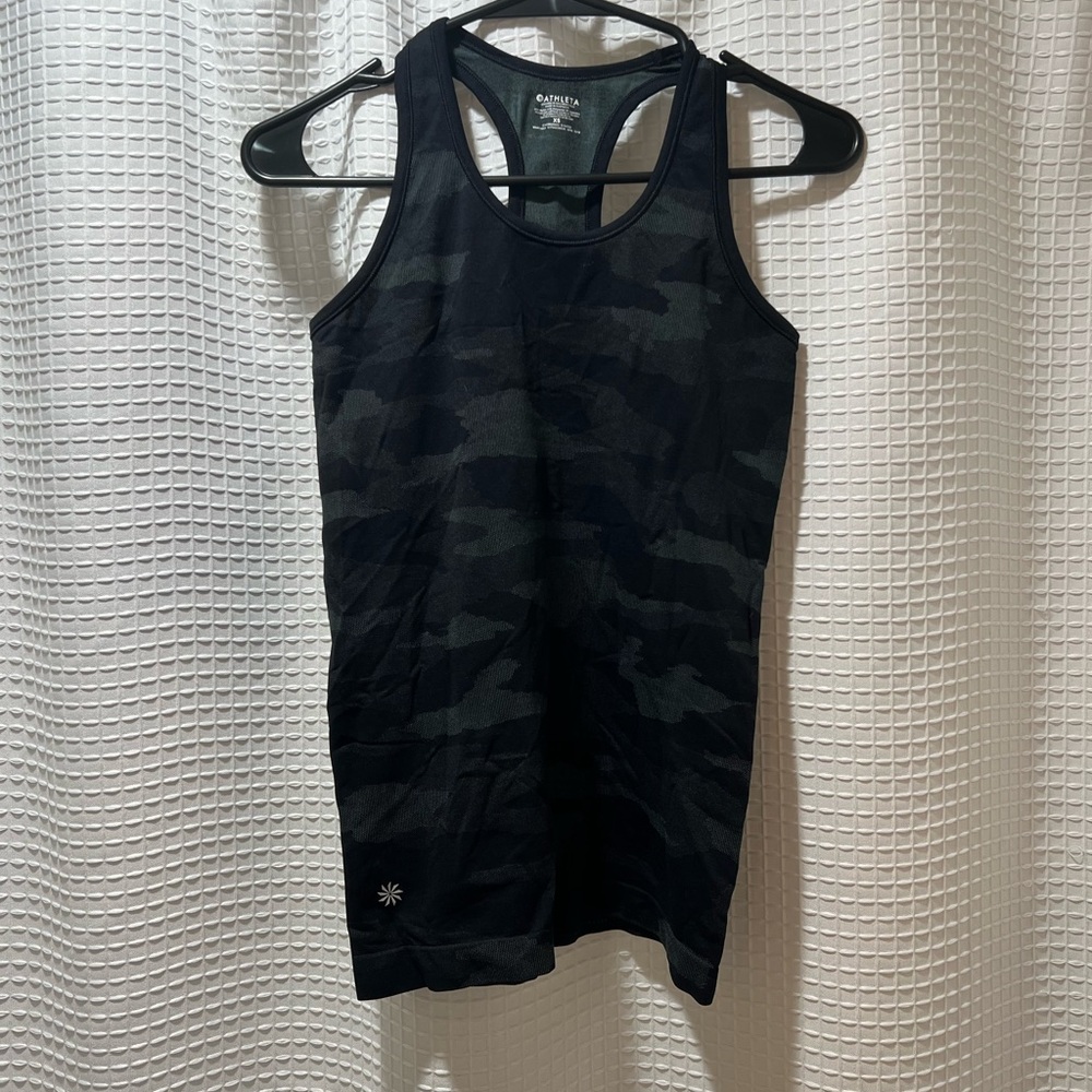 Athleta Black and Gray Camo Tank Top